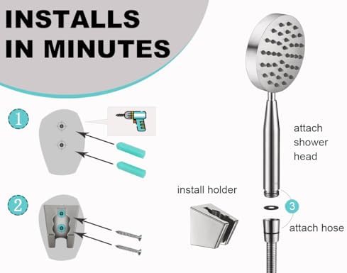 Handheld Shower Combo with Hose Wand Brushed Nickel