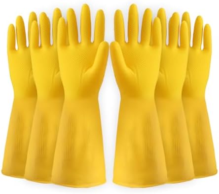 FJ-Manmiao 3 Pairs Unlined PVC Cleaning Gloves