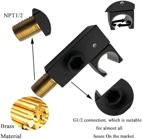 Bourdillat Brass Wall Supply Elbow Handheld shower holder compact design easy to install