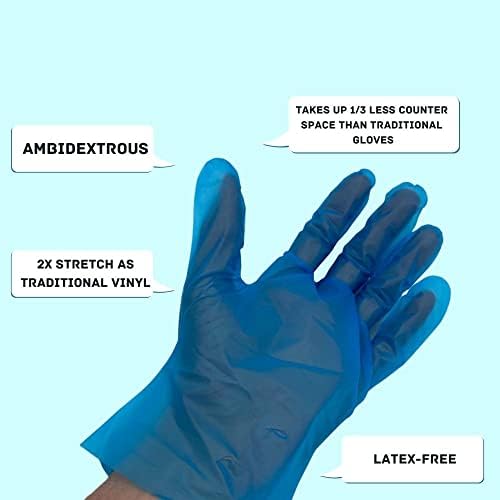 PackagingSuppliesByMailTPE Food Service Vinal Cooking Gloves Blue Size Large