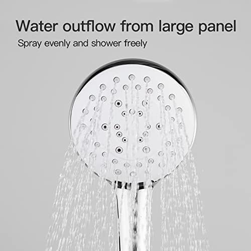 10-High Pressure 5 Speed Anti-Winding Chrome Explosion-Proof Handheld Shower Head