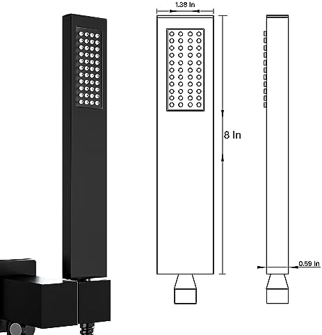 Fatspas I-Style Brass Handheld Shower Head High Pressure Matte Black