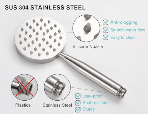 Handheld Shower Combo with Hose Wand Brushed Nickel