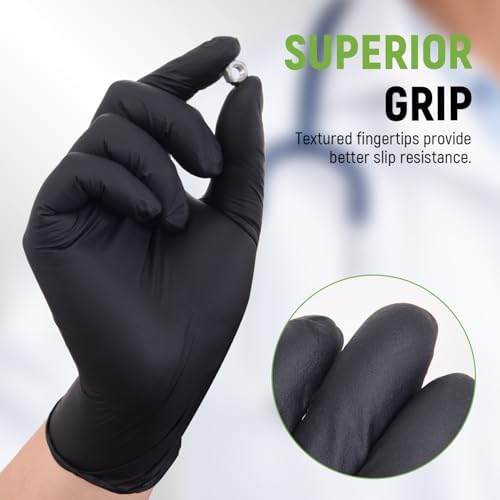 SLICK KIT Industrial Nitrile Gloves 4 Mil Black