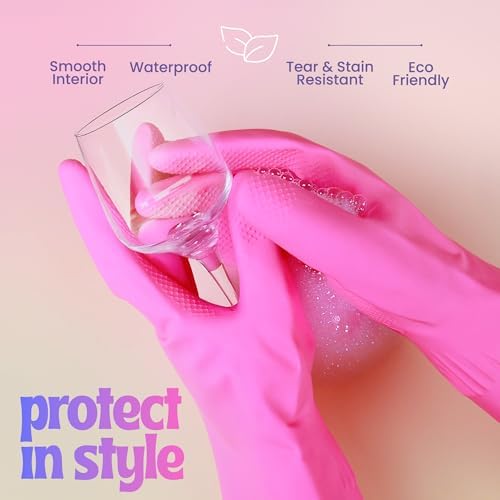 Happy Hands Non-Slip Waterproof Gloves for Cleaning