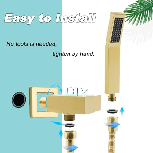 High-Quality Brass Bathroom Shower wand with Long hose for easy use