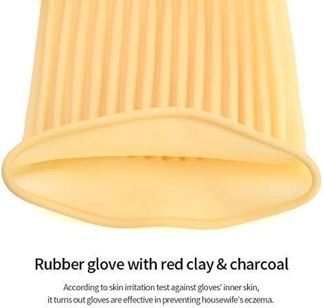 OkidsMall Kitchen Dishwashing Rubber Gloves Reusable Large