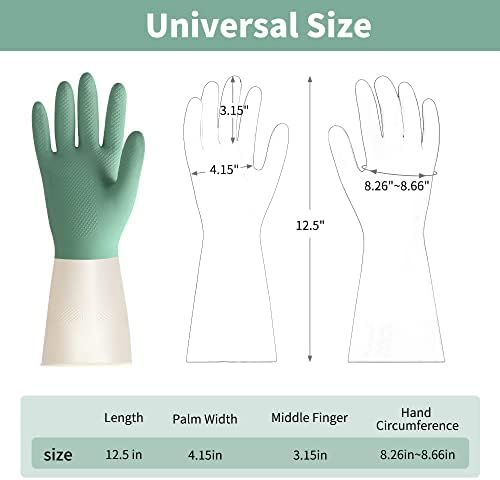 BOOMJOY Cleaning Gloves White 3 Pairs Kitchen Gloves Green 3 Pairs Multi-Use