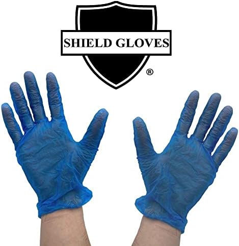 Disposable Vinyl Gloves Powder Free Blue Medium 5 Mil 36000 Pack