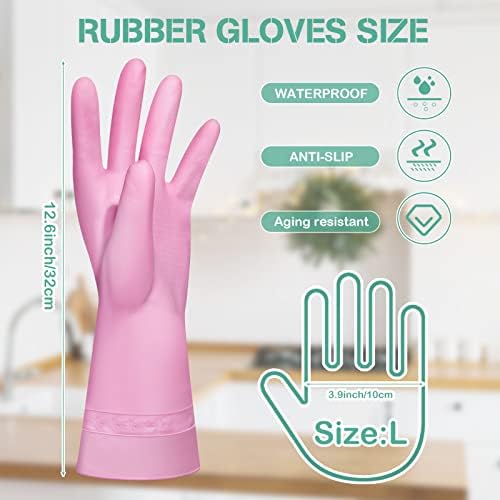 12-Pair Dishwashing Gloves Reusable Cleaning Gloves for Kitchen Bathroom Painting Waterproof