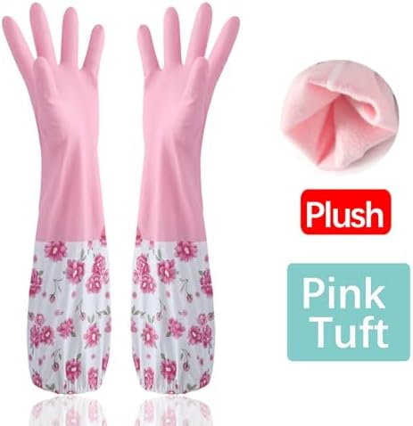 Versatile Dishwashing Gloves with Soft Flock Strong Grip