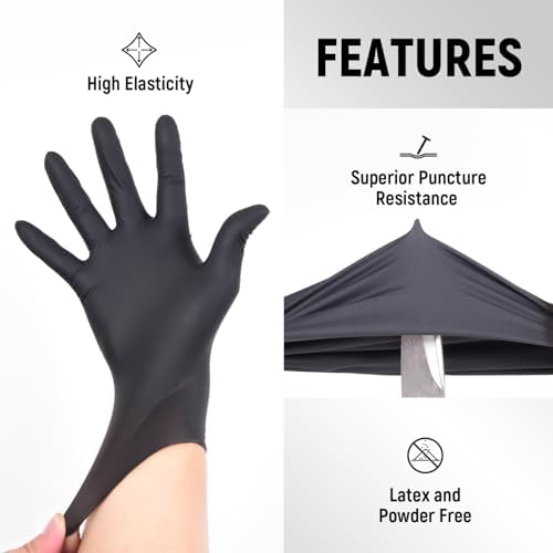 SLICK KIT Industrial Nitrile Gloves 4 Mil Black