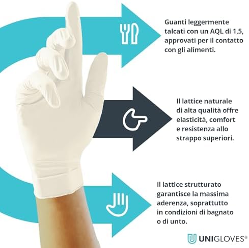 Professional Food-Ready Latex Gloves Unbreakable Durable - Box of 100