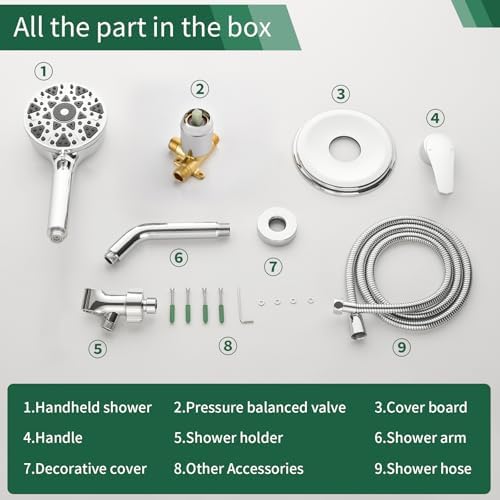 Shamanda 7-Function Shower Faucet Set with Chrome Trim