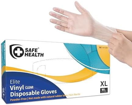 Safe Health Extra Large Vinyl Gloves Box of 90