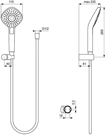 Ideal Standard B2405AA Evo Diamond Shower Kit Chrome