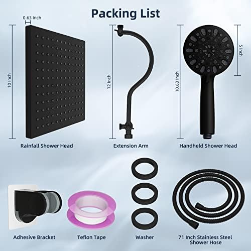 Enjoy Ultimate Relaxation with Hibbent Rainfall Shower Head Combo