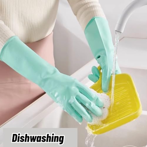 Neglance Medium Dishwashing Gloves with Hanging Loop 3 Pairs