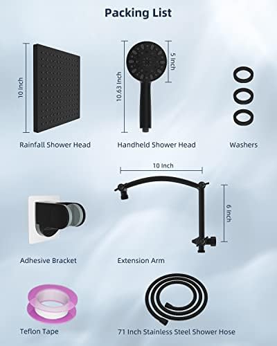 Rainfall Downpour 10 Shower Head Combo