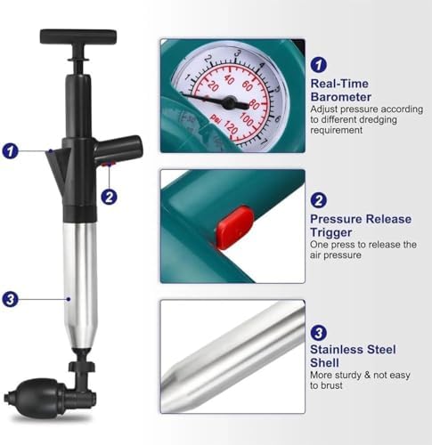 Pneumatic Floor Drain Toilett Plunger - Efficient Clog Remover