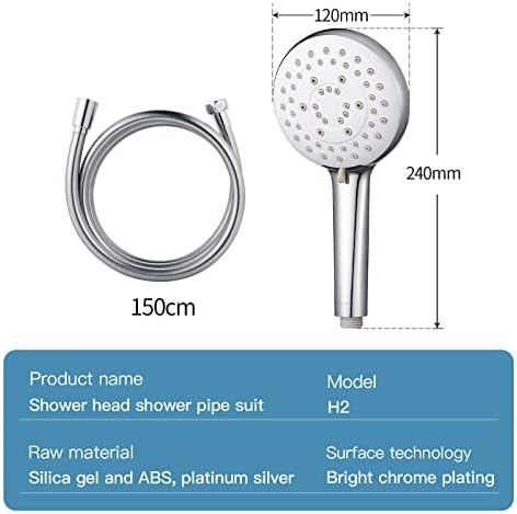 10-High Pressure 5 Speed Anti-Winding Chrome Explosion-Proof Handheld Shower Head