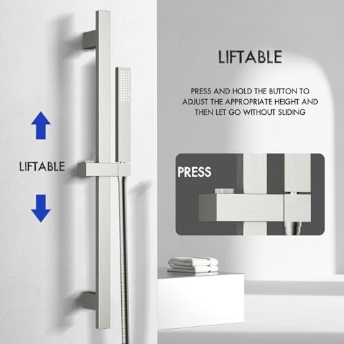 Sturdy Adjustable Shower Slide Bar Set