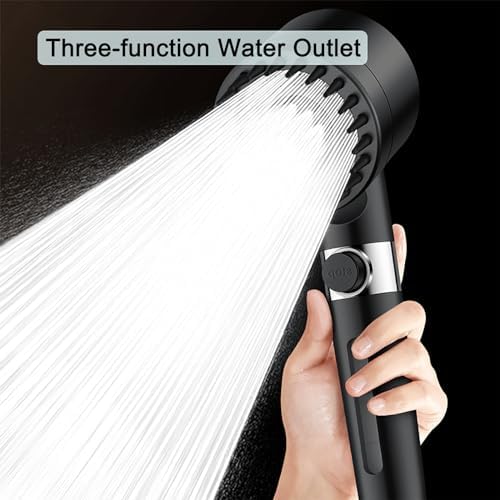WhyAtt Black Filtered Handheld Shower Head