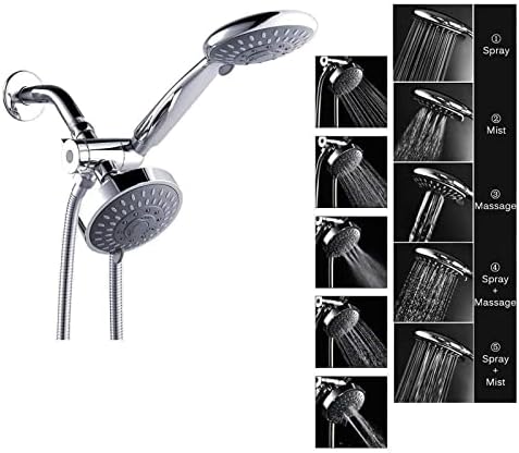 Double-ended dual shower head combo with 3-way diverter