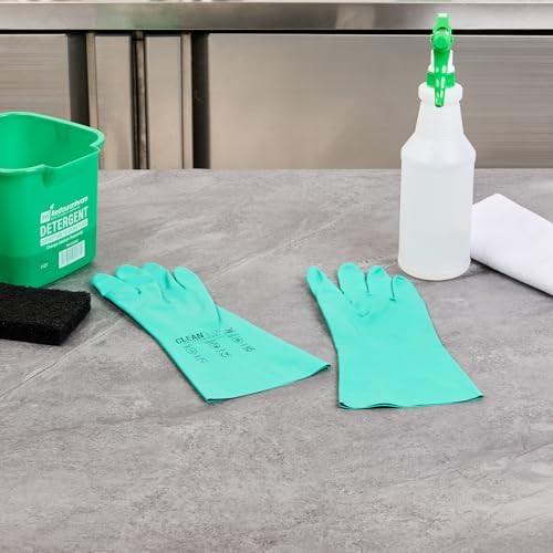Professional Heavy-Duty Cleaning Gloves with Soft Flock Liner 10 Pairs