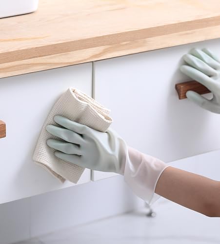 3 Pairs Waterproof Reusable Cleaning Gloves for Kitchen and Dishwashing