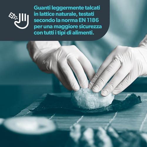 Professional Food-Ready Latex Gloves Unbreakable Durable - Box of 100