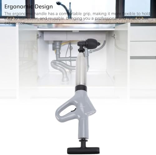 AUNMAS Toilet Plunger - Ergonomic High Pressure Drain Unblocker with Interchangeable Heads