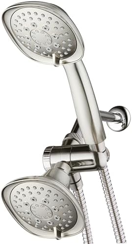 AquaDance Luxury Square 48-Setting High-Pressure Showerhead Combo