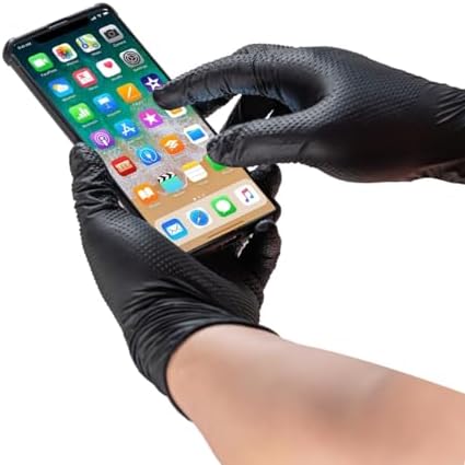 Premium Nitrile Gloves with Diamond Texture for Mechanics Cleaning