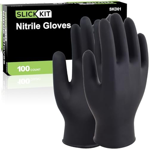 SLICK KIT Industrial Nitrile Gloves 4 Mil Black