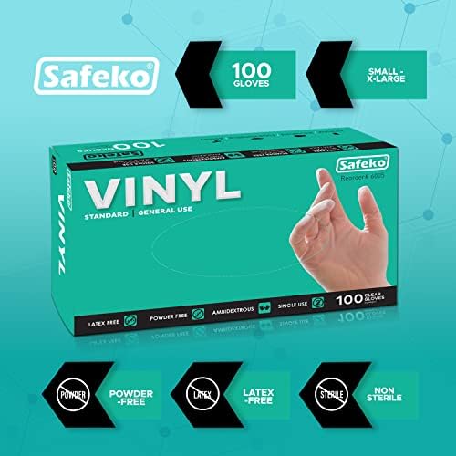 SAFEKO - Easy Comfortable Latex-Free Vinyl Gloves for All Uses
