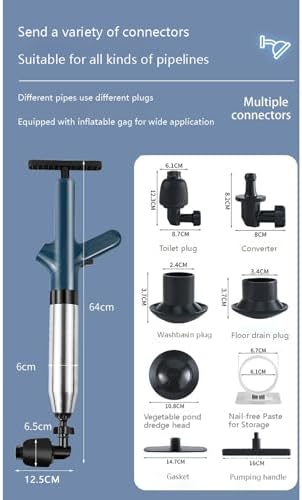 High-Power Toilet Unclogger with Pneumatic Air Blaster