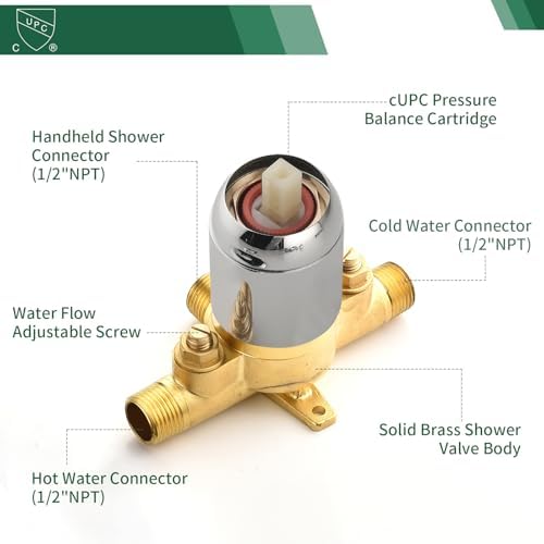 Shamanda 7-Function Shower Faucet Set with Chrome Trim