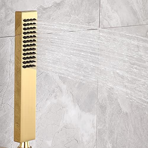 Durable Solid Brass Handheld Shower Head Gold