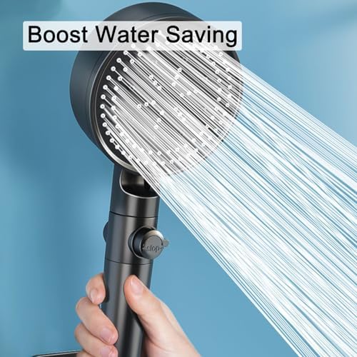 Relaxing Rainfall Handheld Shower with One-Touch Stop 5 Modes White