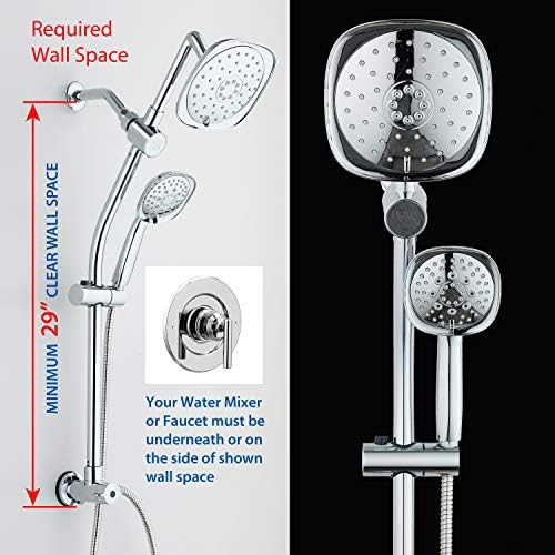 Hotel Spa 7-Inch Rainfall Combo with Slide Bar