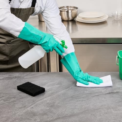 Professional Heavy-Duty Cleaning Gloves with Soft Flock Liner 10 Pairs