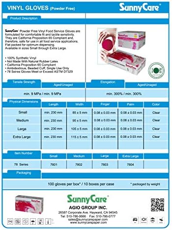 SunnyCare 1000 Count Vinyl Gloves