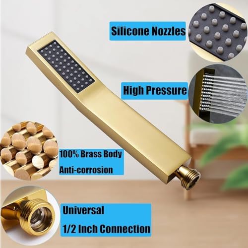 Glide Sensation Bathroom Gold Handheld Shower Wand