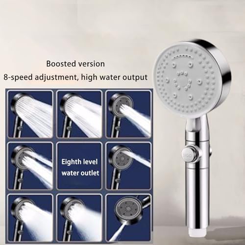 High-Pressure Handheld Shower Head 8 Speed Modes Perfect for Daily Use