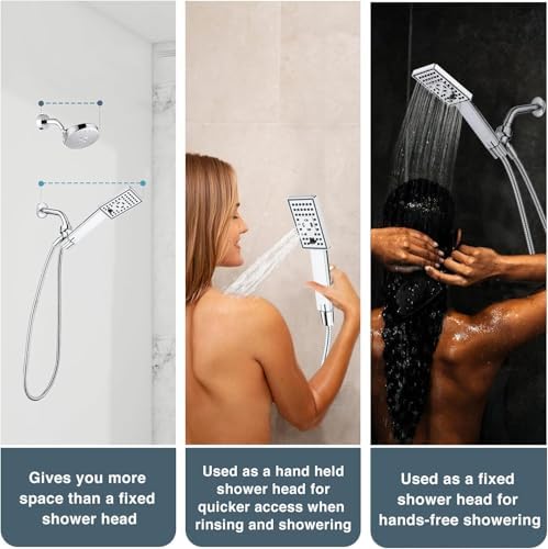 Adjustable Handheld Showerhead with Multiple Spray Settings