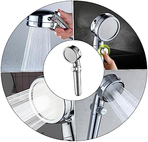 WOONEKY 1pc Handheld Shower Pressure Boosting with Spray Settings Easy to Install