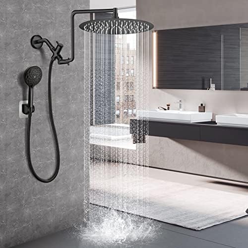 12-inch Rainfall Handheld Shower Combo High Pressure with 6 Spray Modes