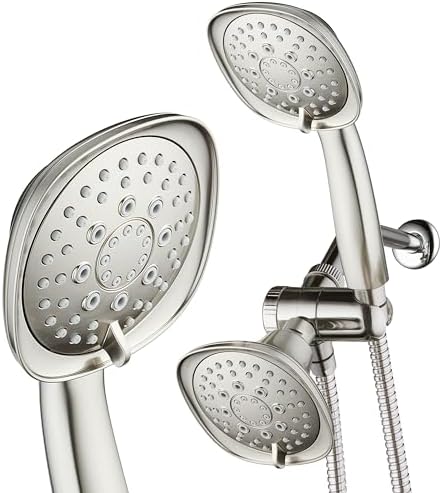 AquaDance Luxury Square 48-Setting High-Pressure Showerhead Combo