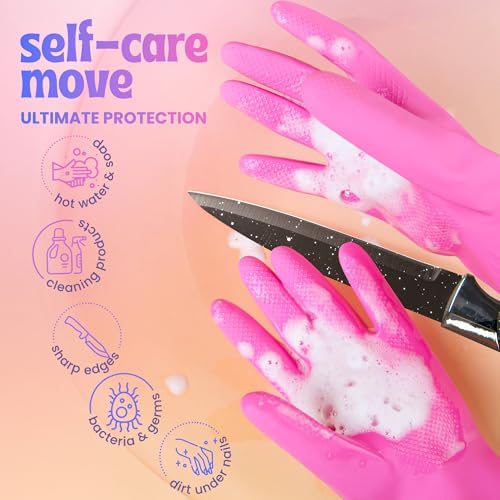 Happy Hands Non-Slip Waterproof Gloves for Cleaning